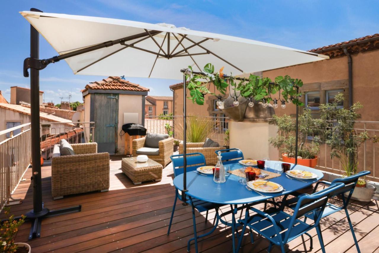 شقة La Terrasse Tapaja Vue Conciergeriedamecarcas قرقشونه المظهر الخارجي الصورة